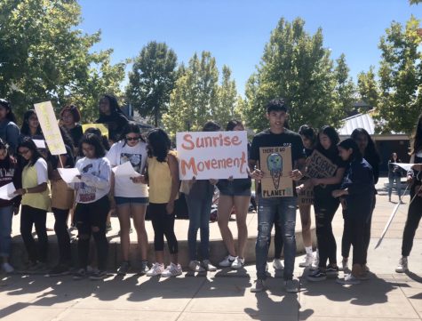Dougherty students strike to fight climate change in the quad.