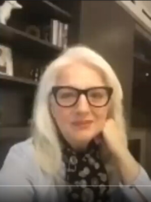 Cynthia Germanotta, Lady Gaga's mom, speaking in a Zoom call conducted on April 15.