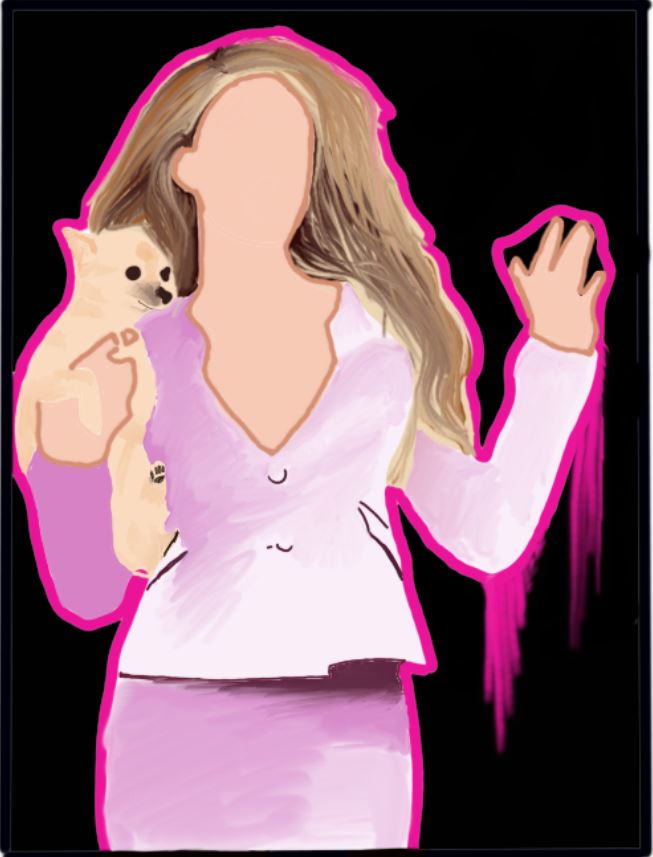 Paris+Hilton%2C+the+multimillionaire+hotel+heiress%2C+holds+her+late+dog%2C+Tinkerbell+while+in+an+all+pink+dress.