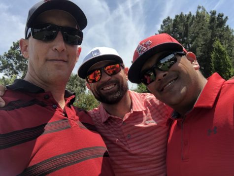 Johann Somerville (left) is pictured with his two close friends and colleagues, Brandon Croker (middle) and Jeff Vangene (right). 