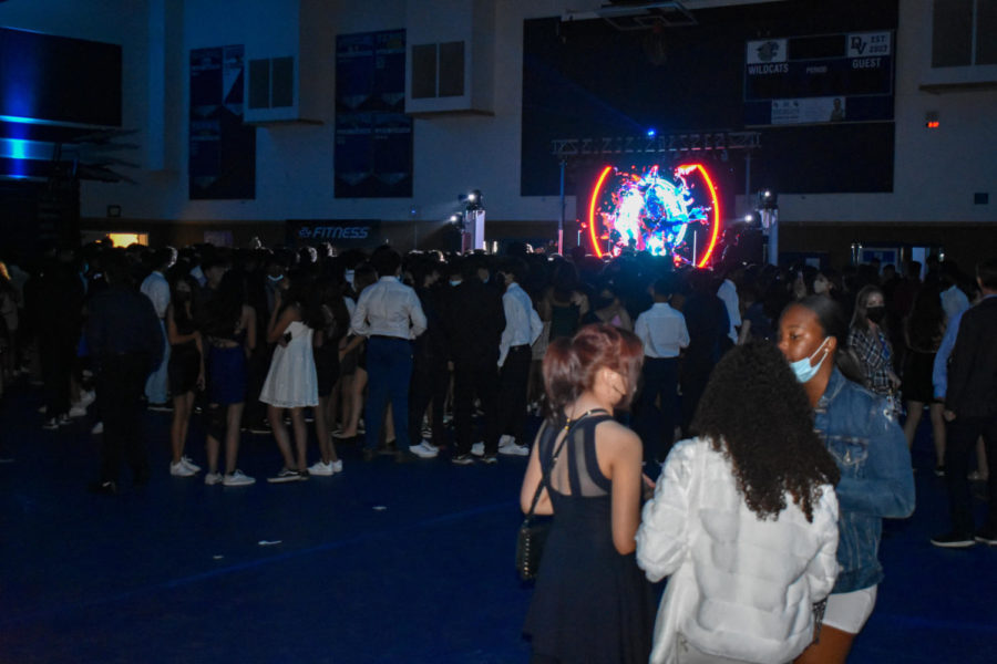 Dougherty Valley students flock to the energy-filled main gym to dance, sing and mosh to the invigorating music.