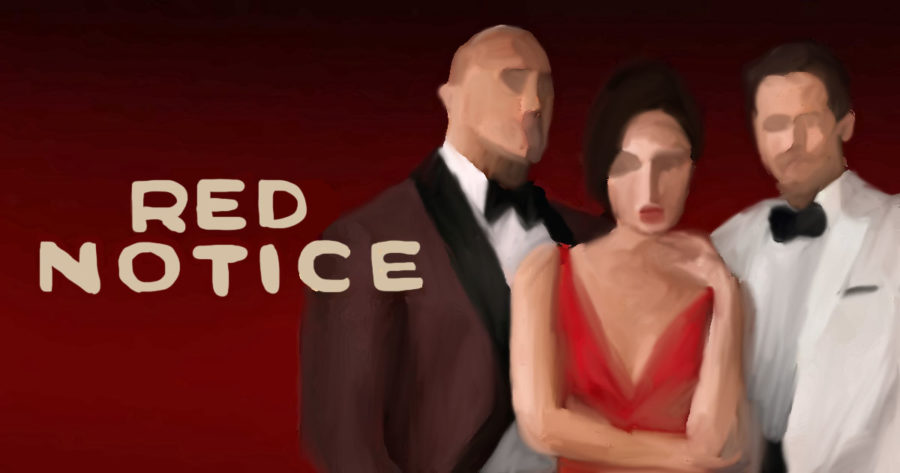 Dwayne Johnson,  Gal Gadot, and Ryan Reynolds headline  the cast of Red Notice,  which results in a poorly-executed,  conglomerate of previous treasure-hunting movies.