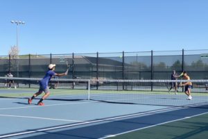 DVHS Varsity Men’s Tennis team works hard during practices to overcome their weaknesses.