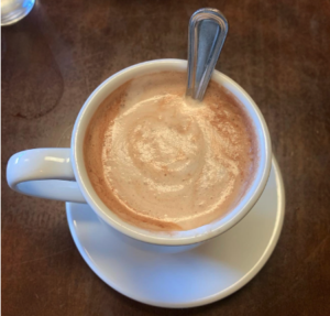 Café Atilla's hot mocha with their fresh whipped cream mixed in. 
