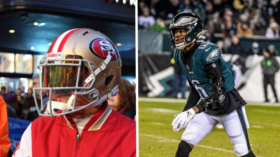 The 49ers (left) and Eagles (right) are facing off in the NFC Championship Game. 