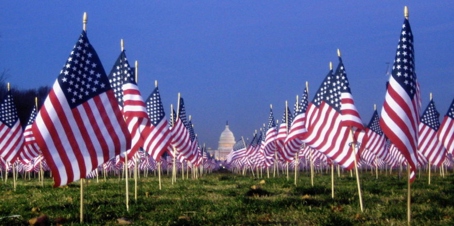 The+National+Mall+was+surrounded+by+American+flags+in+2007+during+a+protest+against+homophobia+in+the+military