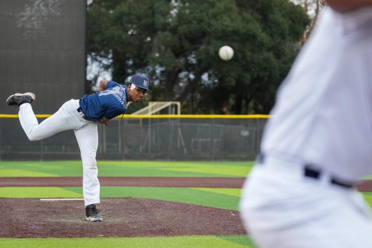 Barnes II stands on the pitching rubber during a game against Monte Vista High School.