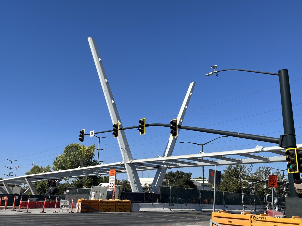 The Overcrossing Construction is in progress on Bollinger Canyon Road