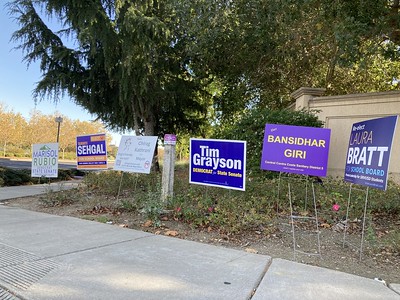 Election posters build up around San Ramon in the days leading up to the election.