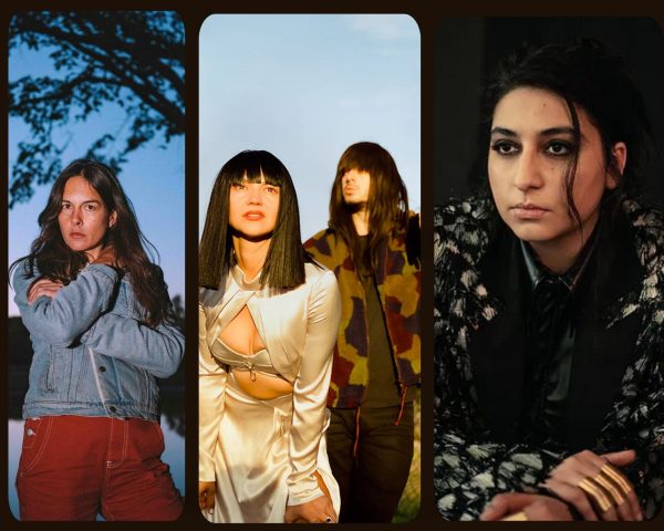 Three emerging artists nominated for the Grammys 2025 on Feb. 2 (Left to right): Madi Diaz (Photo credit//Pitch Perfect Pr//Wyndham Garrett), Khruangbin (Photo Credit// Pooneh Ghana) and Arooj Aftab (Photo Credit//Blythe Thomas)
