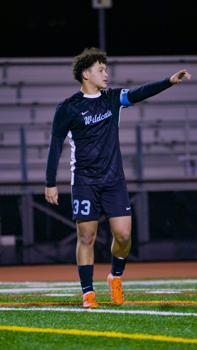 Ricky Feliciano calls a play during a DVHS mens varsity soccer game.