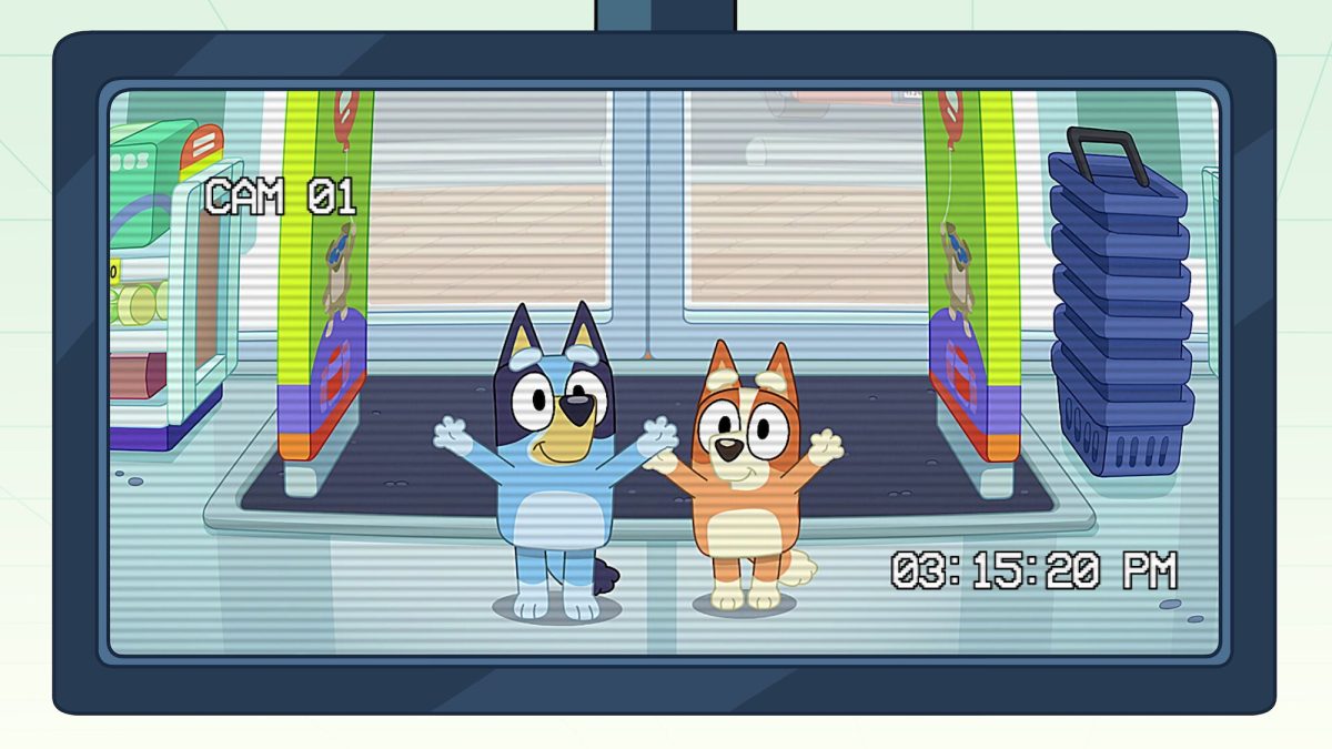 Bluey and Bingo Heeler, caught live on security cameras plotting their further diabolical crimes? 