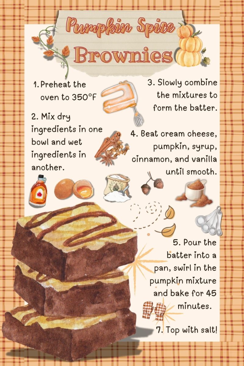 These crispy and gooey pumpkin spice brownies are perfect to share with family.