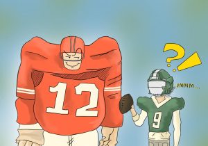 An older and supposedly eligible football player rips away the opportunity for a younger player to excel in sports.