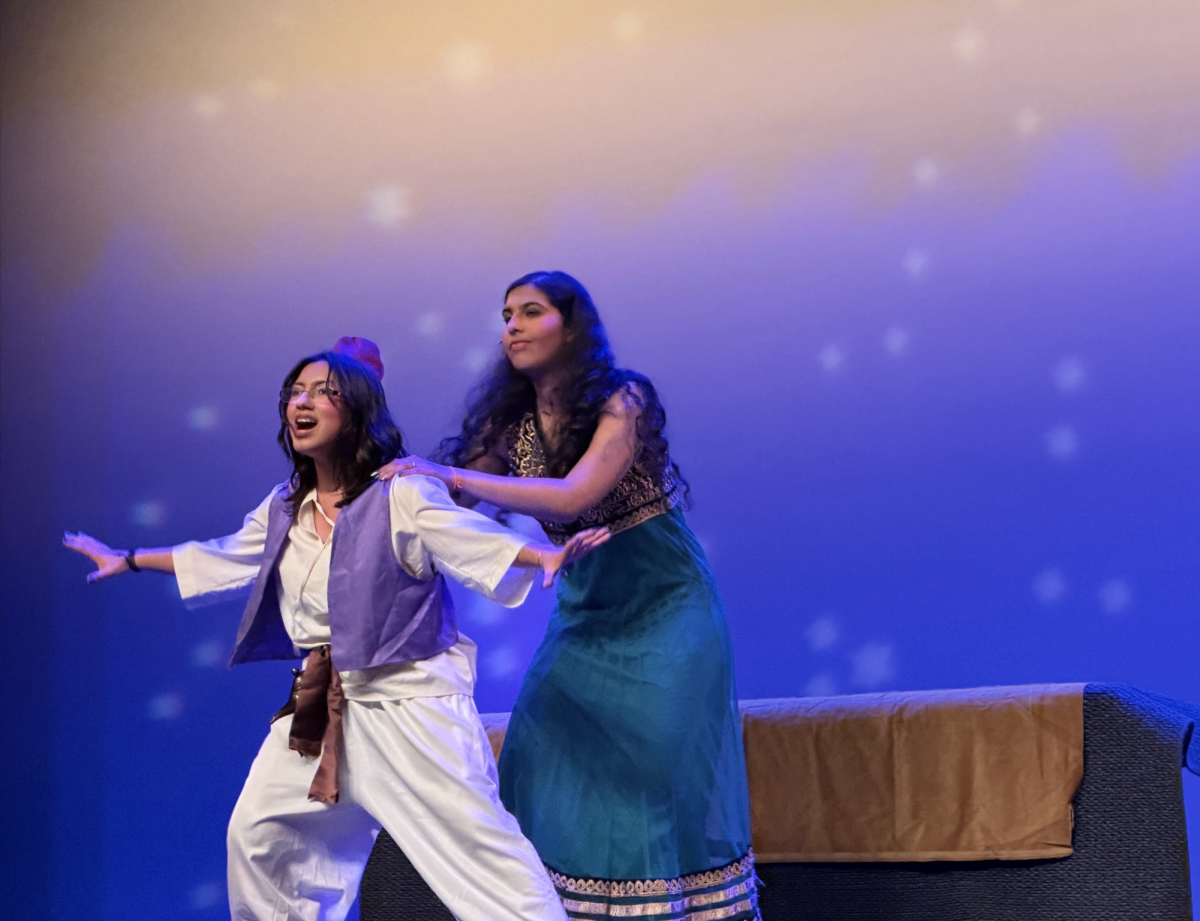 Seniors Anoushka Jhingade and Aahana Lohia deliver a performance of "A Whole New World" from "Aladdin."