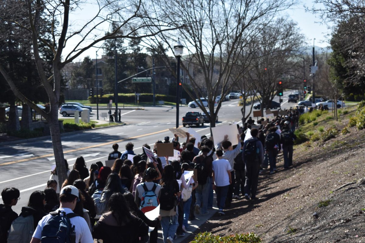 DVHS students participate in the walkout amidst reservations held by parents.