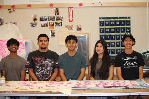 ASB Officers: (Left to right) Aditya Aiyer (Student Representative), Parsa Mahyari (Secretary), Ishaan Savla (Treasurer), Kei Vo (Vice President) and Matthew Ngyuen (President).